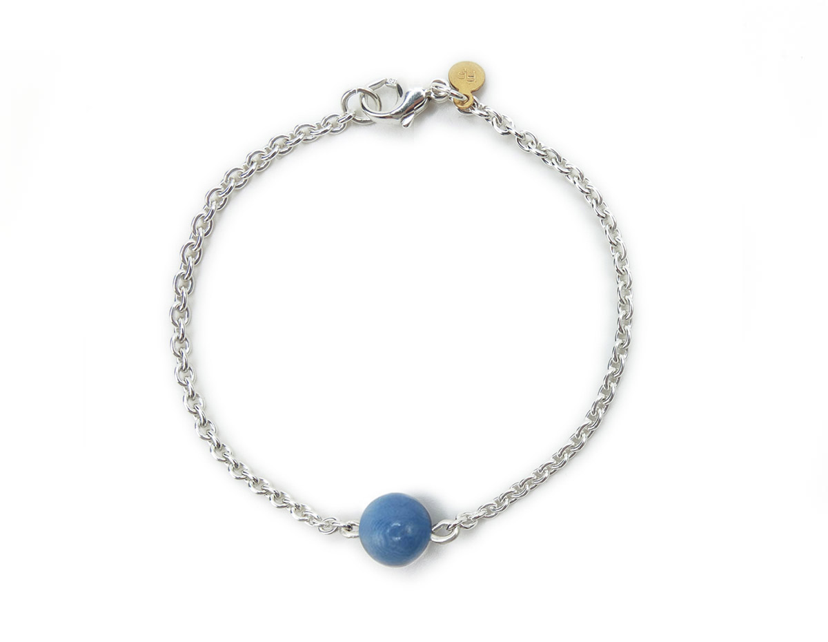 fremdformat-armband-tagua-silber-blau Armband Tagua - Silber