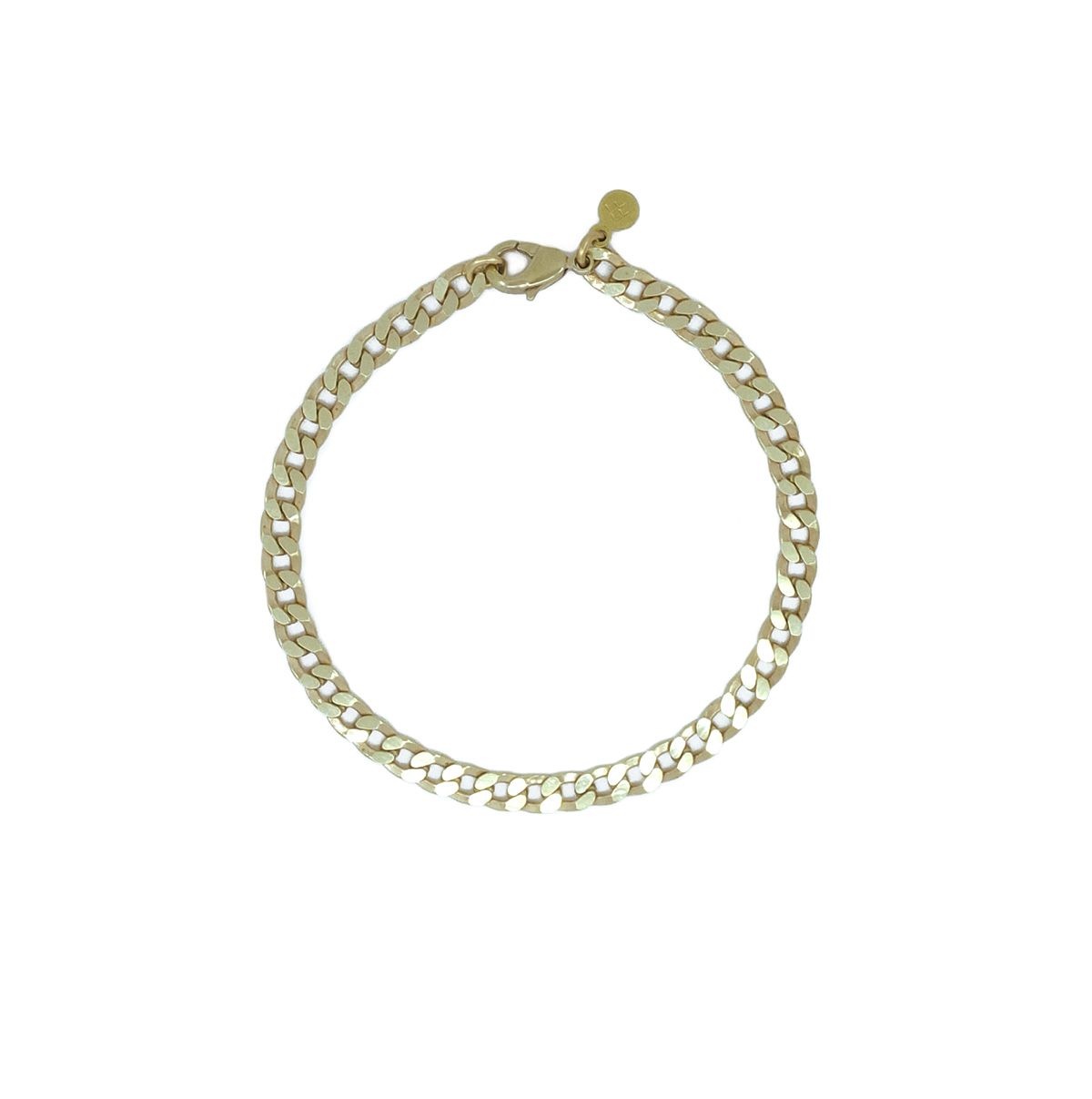 Armband-Kat-m-l Armband mittlere flache Kette – vergoldet