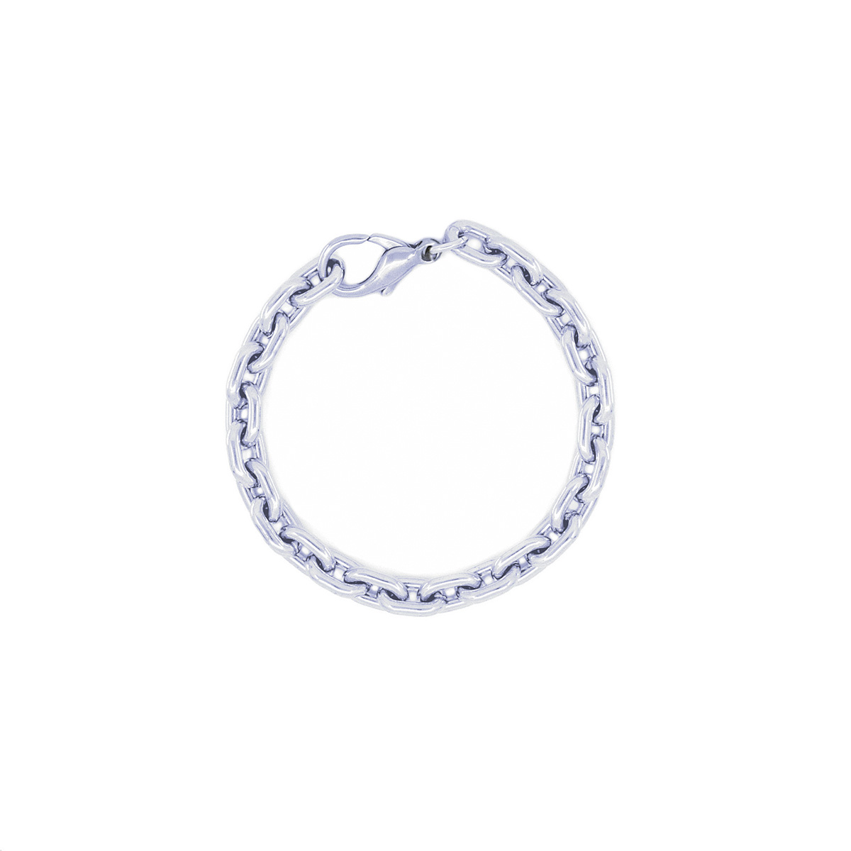 Armband breite runde Kette  – Silber